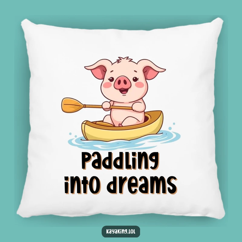 Funny Kayaking Pig Pillow - Cozy & Hilarious Accent Gift
