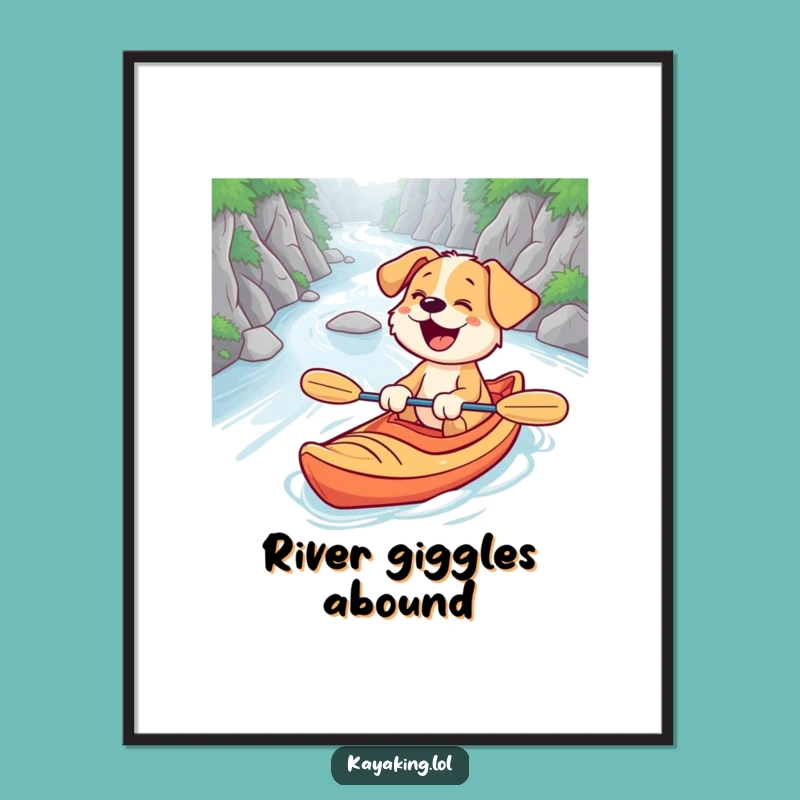 Funny Puppy Kayaking Digital Art - Instant Smiles for Your Walls