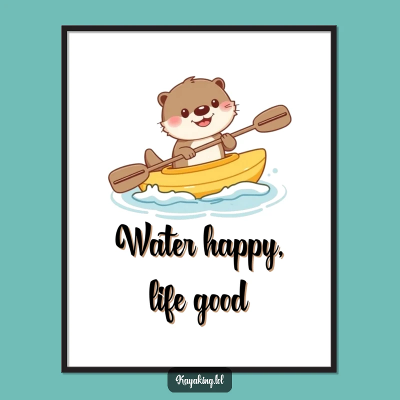 Funny Otter Kayaking Digital Art - Instant Cheer for Your Walls