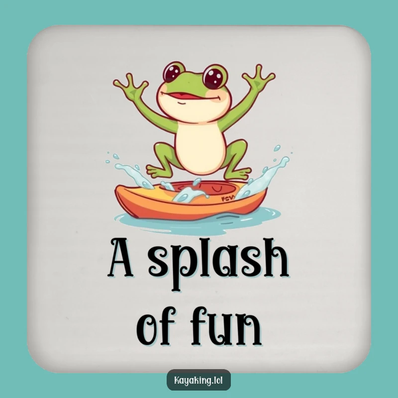 Funny Frog Kayak Splash Coaster: Humorous Drink Accessory, Perfect Gift for Hosts