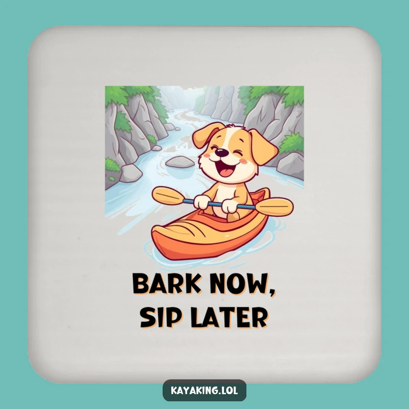 Funny Puppy Kayaking Coaster - Protect Surfaces with Smiles!