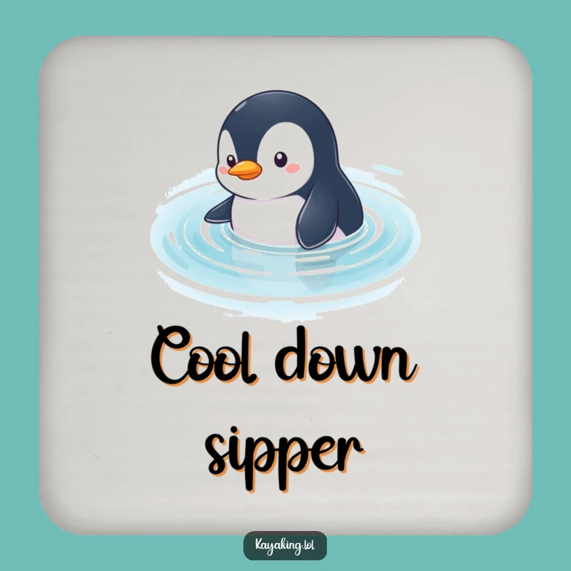 Funny Penguin Glide Coaster: Protect Surfaces with this Curious Design, a Chic Funny Gift!