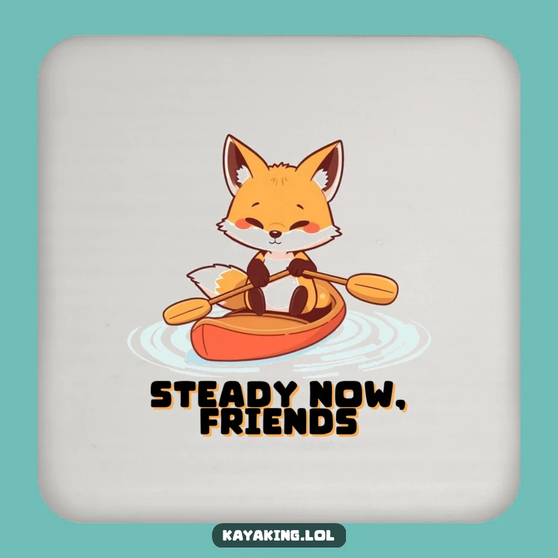 Funny Determined Fox Paddle Coasters: Protect Surfaces with Energetic Humor