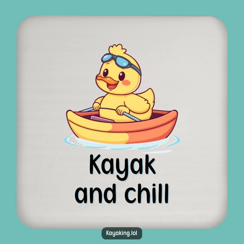 Funny Duck Kayak Drink Coaster: Smiling Duck Protection, Perfect Funny Gift!