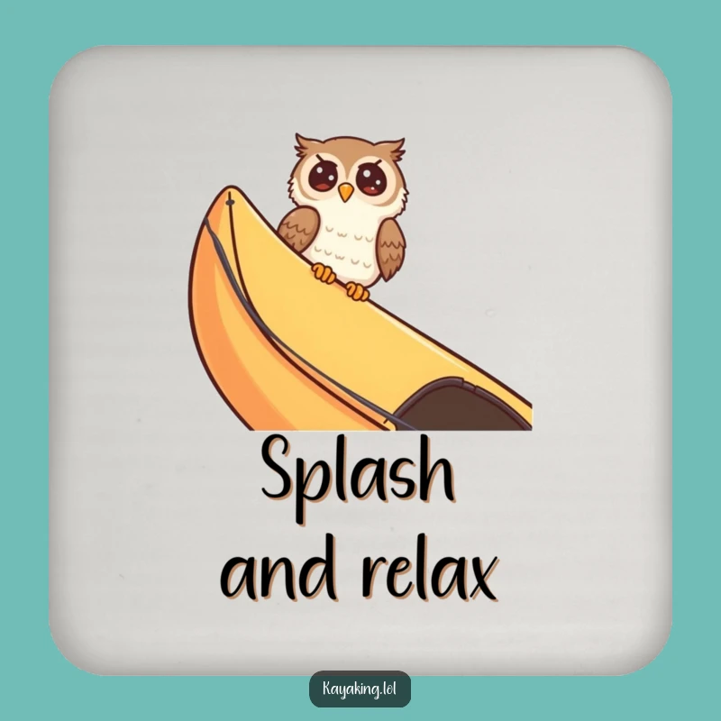 Funny Giggling Owl Kayak Drink Coaster - Protect Surfaces with Humor