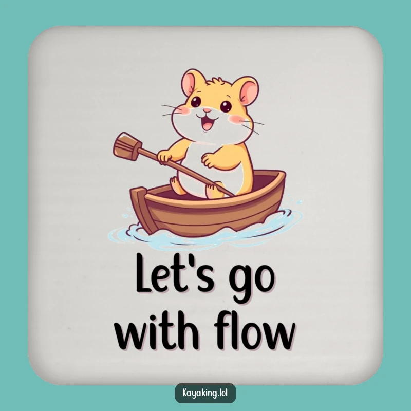 Funny Hamster Boat Race Coaster: Cheerful Rodent's Paddle Protection, Perfect Funny Gift!