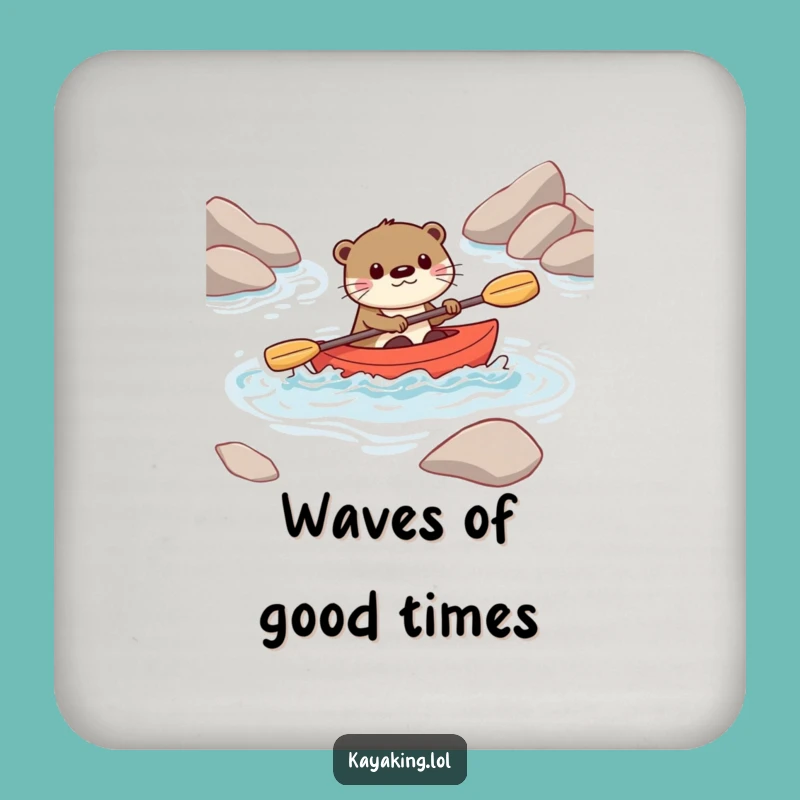 Funny Otter Kayak Coaster: Playful Decor, Perfect Humorous Gift for Table Protection
