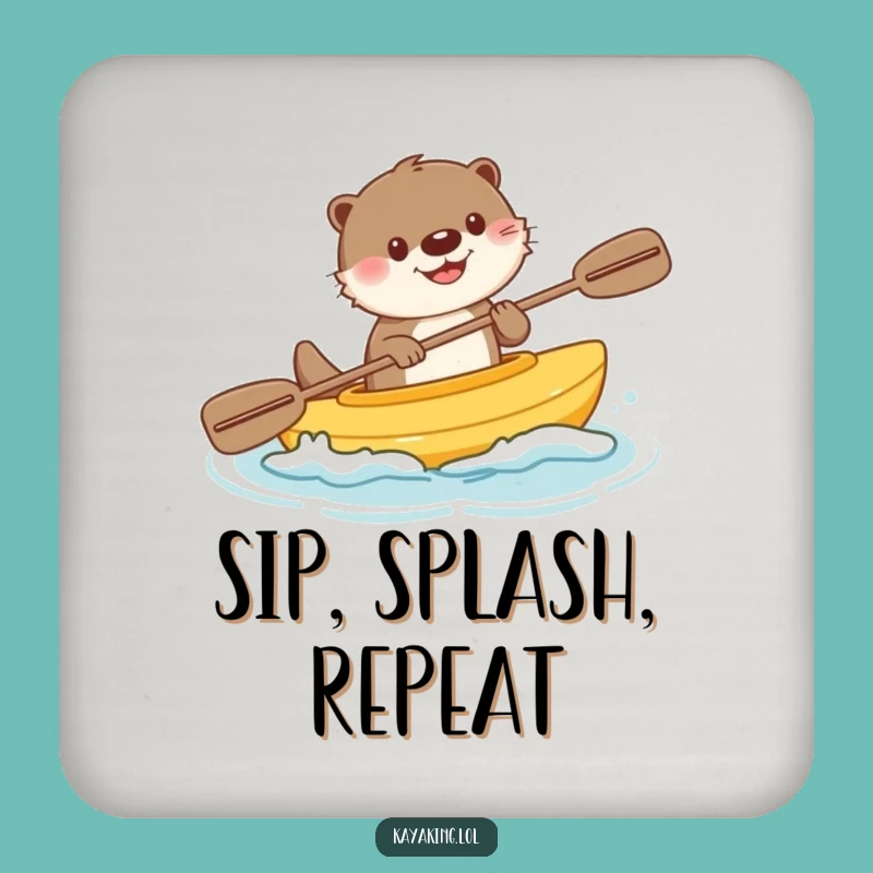 Funny Otter Kayaking Coaster - Protect Surfaces with Smiles!