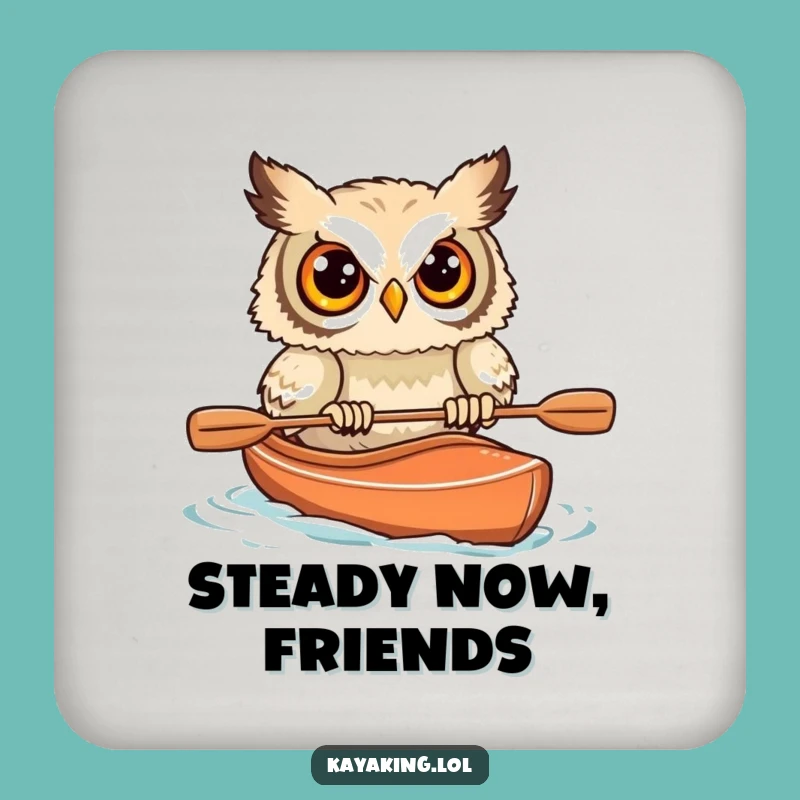 Funny Startled Owl Kayak Coasters: Protect Surfaces with Hilarious Art