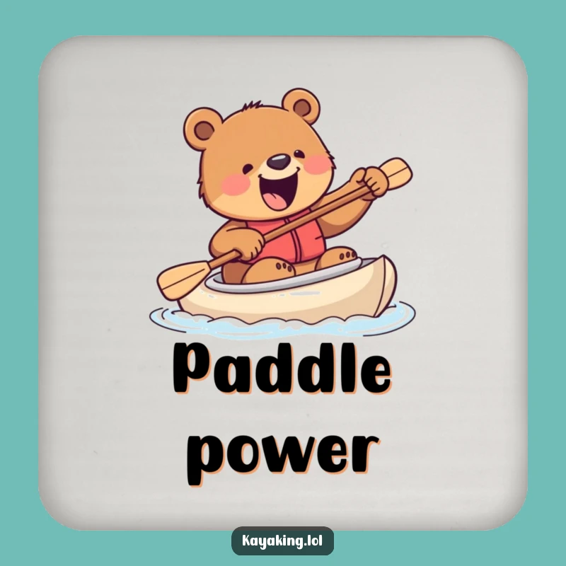 Funny Excited Bear Kayak Coaster - Protect Surfaces with Wildness