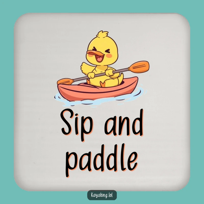 Funny Kayak Duck Coaster Set Joyful Paddler Bar Accessory Gift