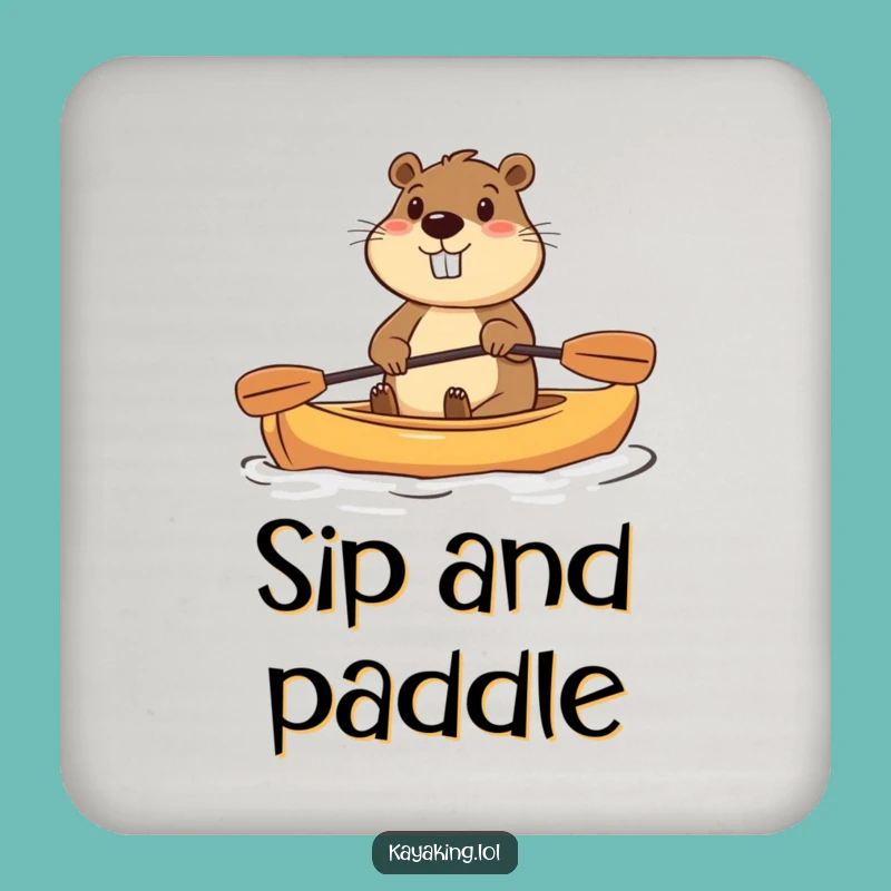 Funny Beaver Kayak Coaster: Protect Surfaces With A Determined Paddler