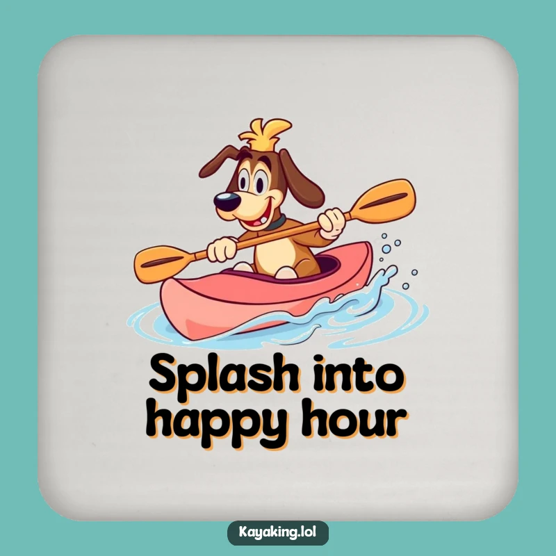 Funny Dog Kayak Coaster: Protect Surfaces with Aquatic Humor