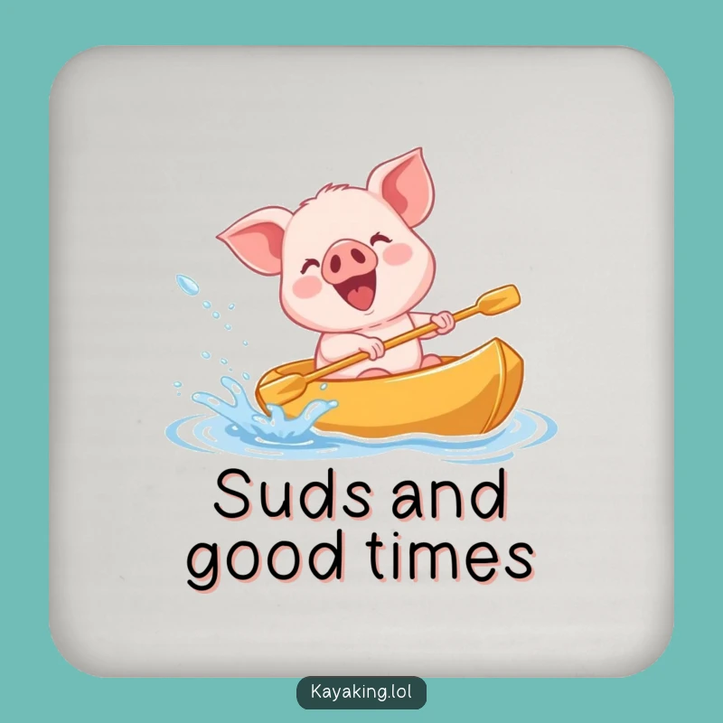 Funny Giggling Piglet Kayak Coaster - Splashy Surface Protection
