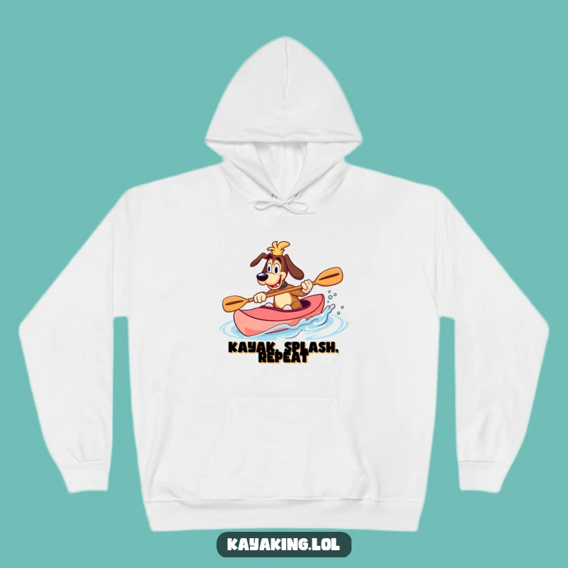 Cozy Funny Dog Kayak Hoodie: Warmth Meets Aquatic Adventure Humor