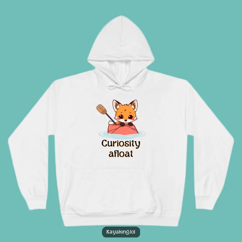 Funny Curious Fox Kayak Hoodie Cozy Explorer Warm Gift