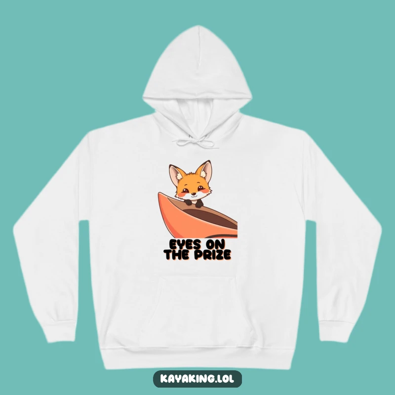 Funny Curious Fox Kayak Hoodie - Cozy Explorer Fox Apparel