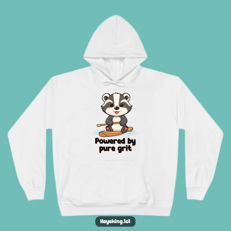 Funny Determined Badger Hoodie: Conquer Cold with Intense Paddle Humor