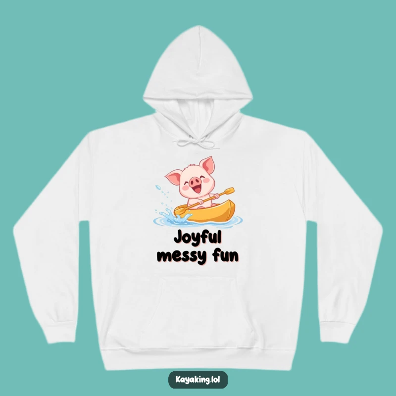 Funny Giggling Piglet Kayak Hoodie - Cozy Splashy Fun Apparel