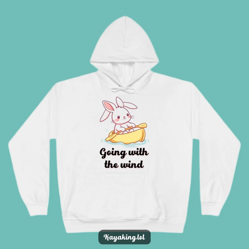 Funny Playful Bunny Hoodie: Cozy Kayak Fun for All Ages - Great Gift