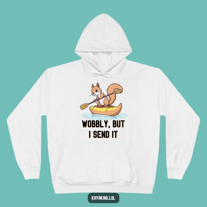 Funny Squirrel Kayaking Hoodie: Cozy & Hilarious Animal Sweatshirt for Fun