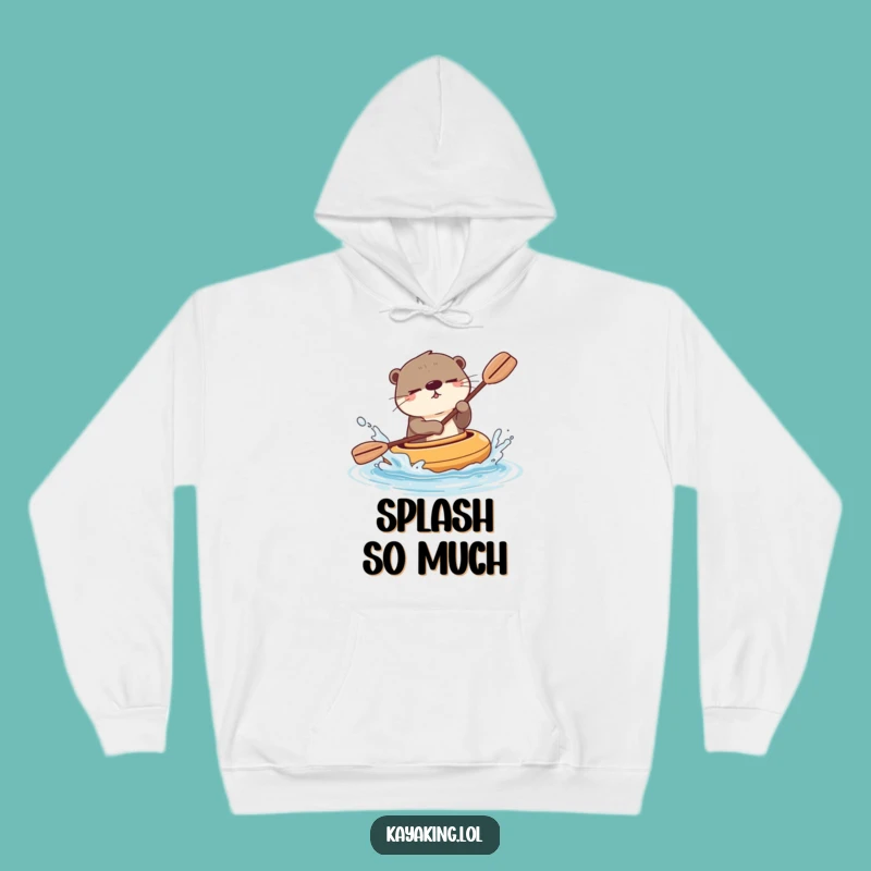 Funny Winking Otter Kayak Hoodie - Cozy Cartoon Animal Warm Gift