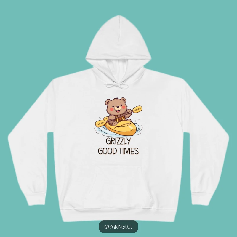Funny Bear Kayak Hoodie Cozy Adventurer Warm Gift