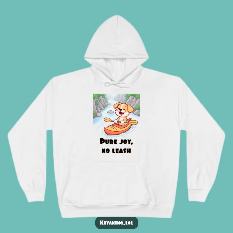 Funny Puppy Kayaking Hoodie - Cozy Smiles & River Fun