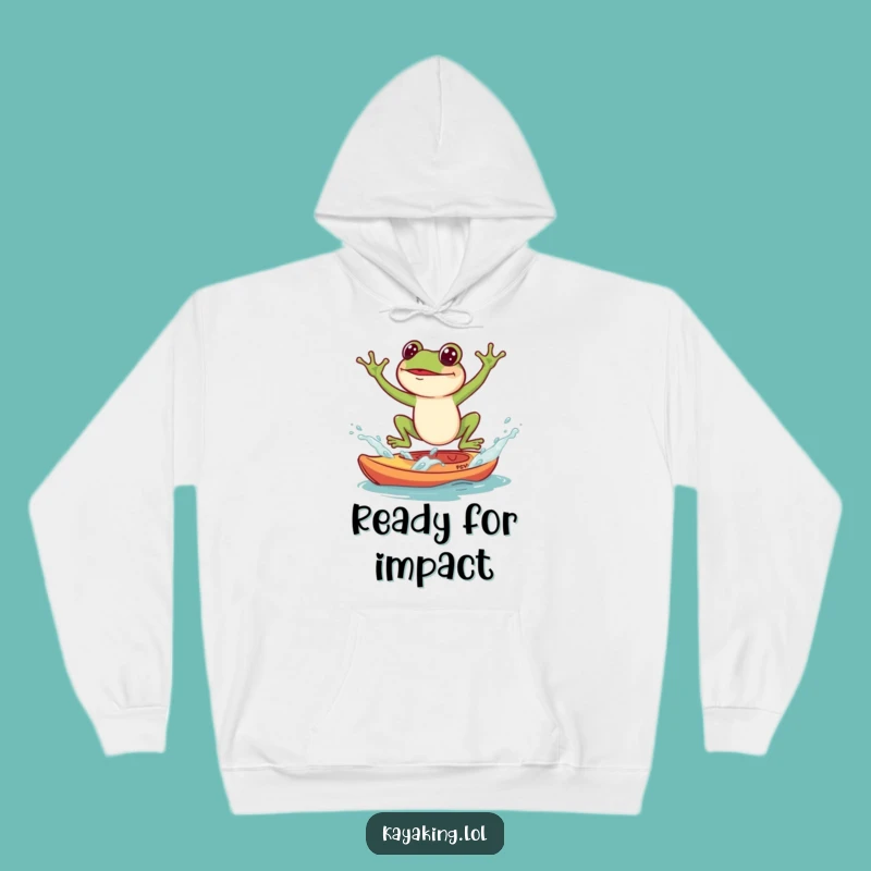 Funny Frog Kayak Splash Hoodie: Cozy Amphibian Sweatshirt, Perfect Gift