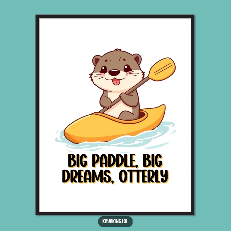 Funny Free Printable Wall Art: Otter with Giant Paddle, Hilarious Downloadable Art for Whimsical Decor
