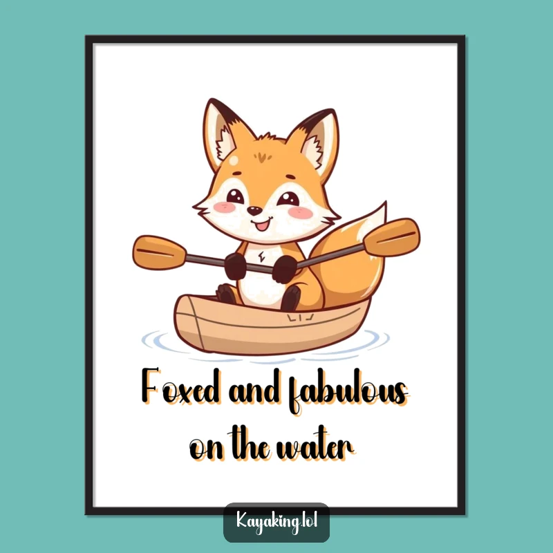 Free Printable Fox Kayak Wall Art - Funny Clever Downloadable Decor