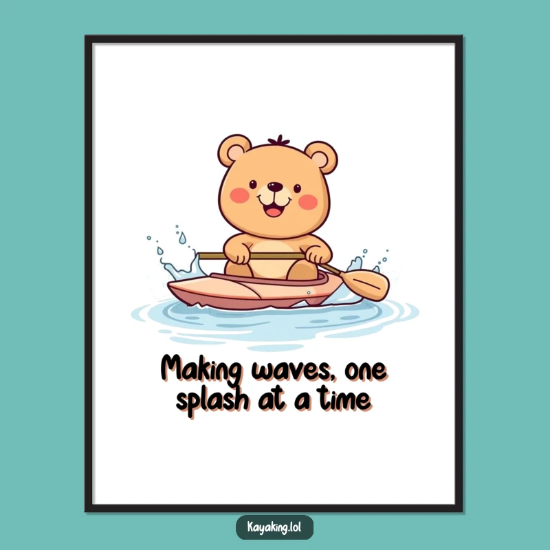 Free Printable Bear Kayak Wall Art - Funny Downloadable Decor