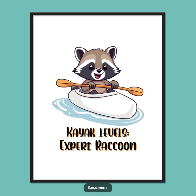 Free Printable Raccoon Kayak Wall Art - Funny Downloadable Decor