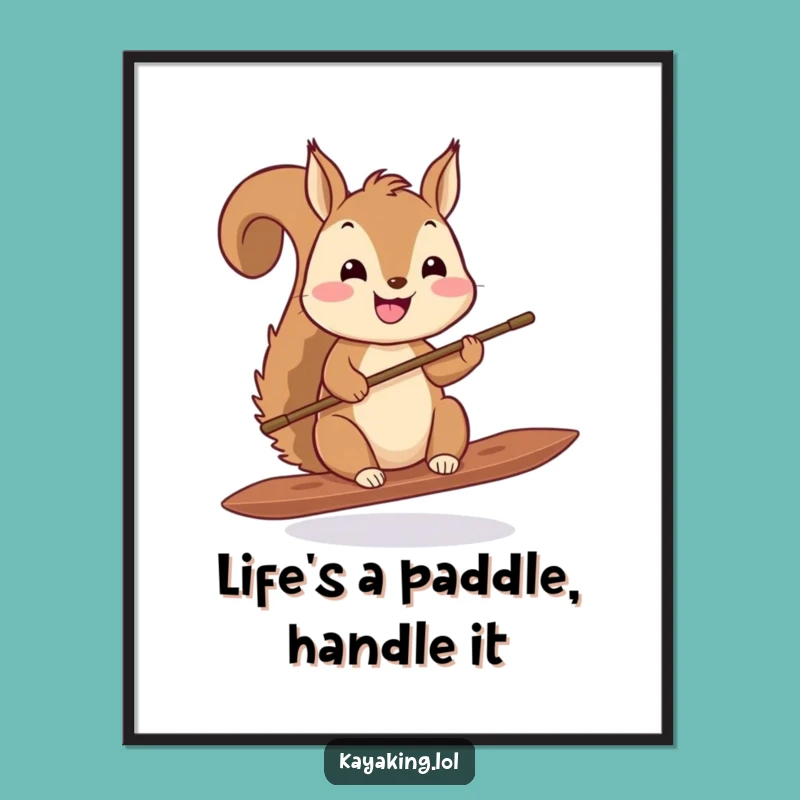 Free Printable Squirrel Paddler Art: Whimsical Downloadable Wall Decor