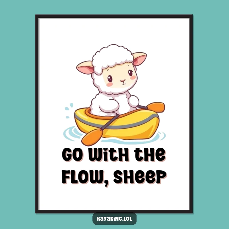 Free Printable Sheep Kayak Wall Art - Cute Downloadable Humorous Decor