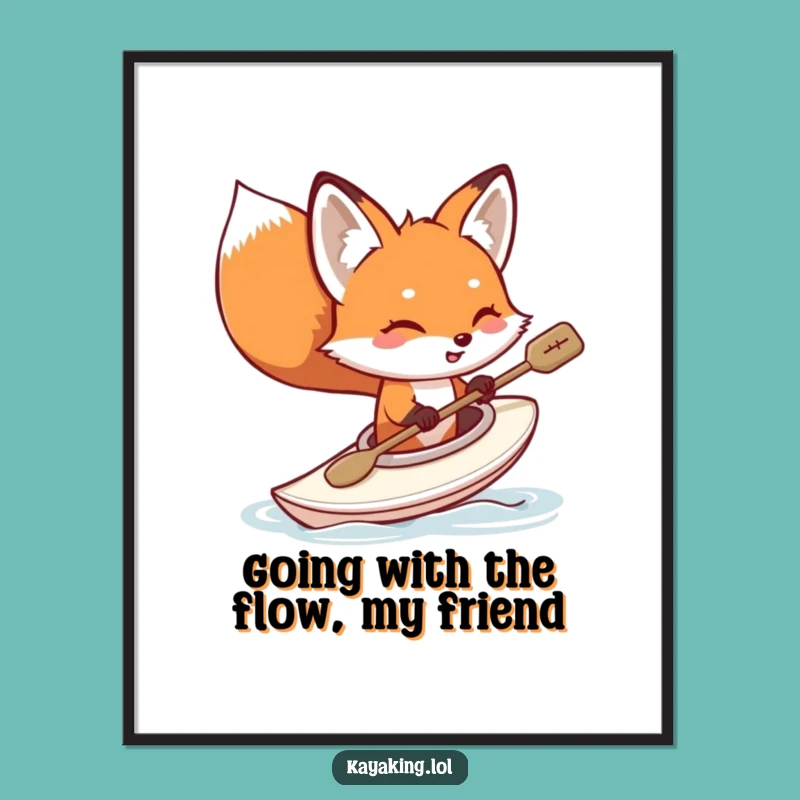 Free Printable Funny Fox Kayak Art: Humorous Downloadable Wall Decor