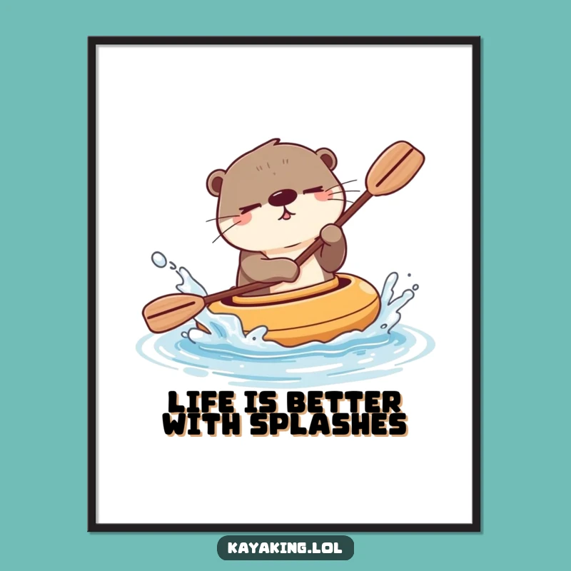 Free Printable Otter Kayak Wall Art - Playful Downloadable Humorous Decor