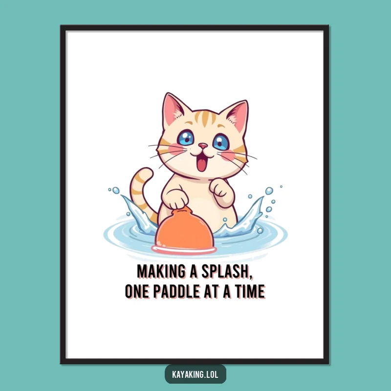 Free Printable Wall Art: Funny Cat Splash - Downloadable Art for Fun
