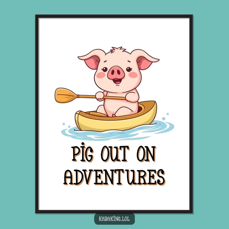 Free Printable Wall Art: Paddling Pig, Hilarious Downloadable Decor!