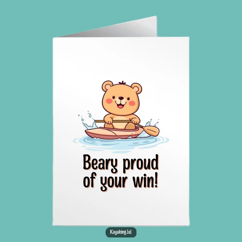 Free Printable Bear Kayak Congrats Card - Funny Downloadable Gift