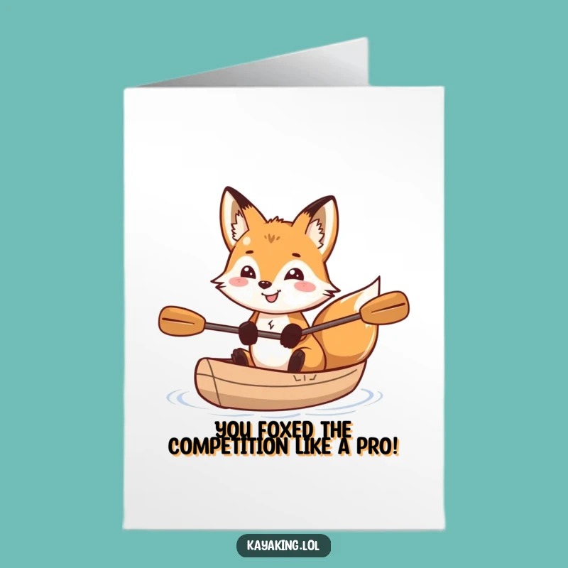 Free Printable Fox Kayak Congrats Card - Funny Clever Downloadable Gift