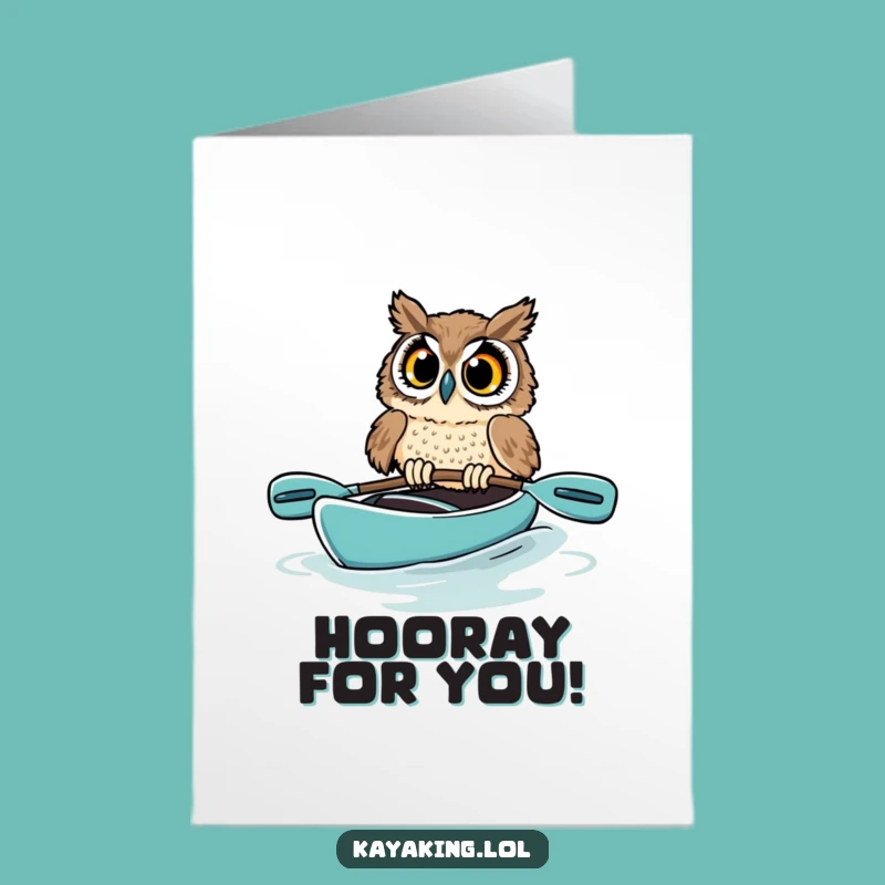 Free Printable Congrats Card: Startled Owl Kayak Near Miss - Funny Downloadable