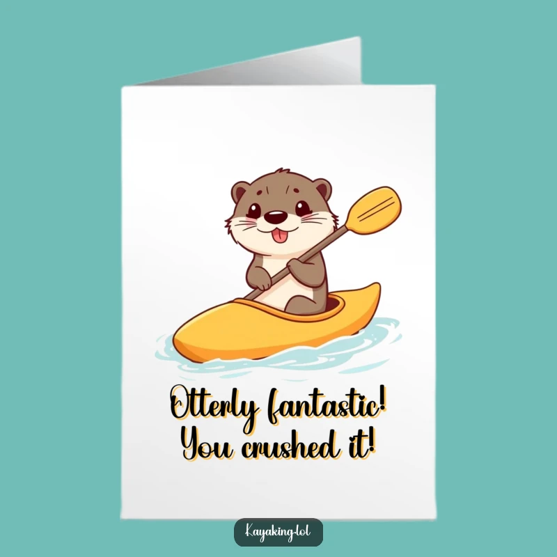 Free Printable Congrats Card: Otter Big Paddle Victory, Hilarious Downloadable Message for Big Wins!