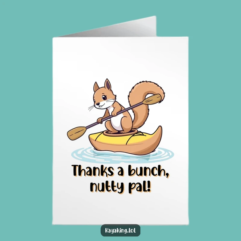 Free Printable Funny Thank You Card: Wobbly Kayak Squirrel - Sweet Downloadable Gift