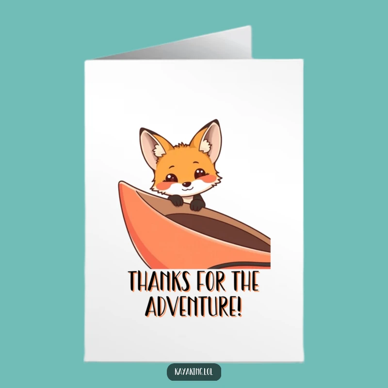 Free Printable Thank You Card: Curious Fox Kayak Funny Downloadable Gift