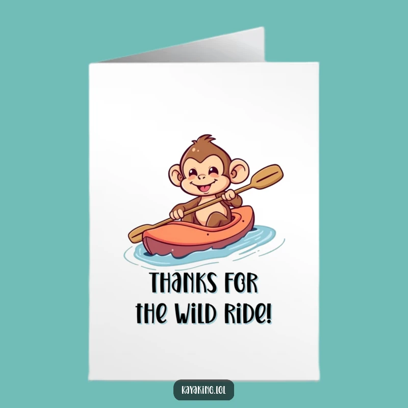 Free Printable Thank You Card: Monkey Kayak Cruise - Humorous Downloadable