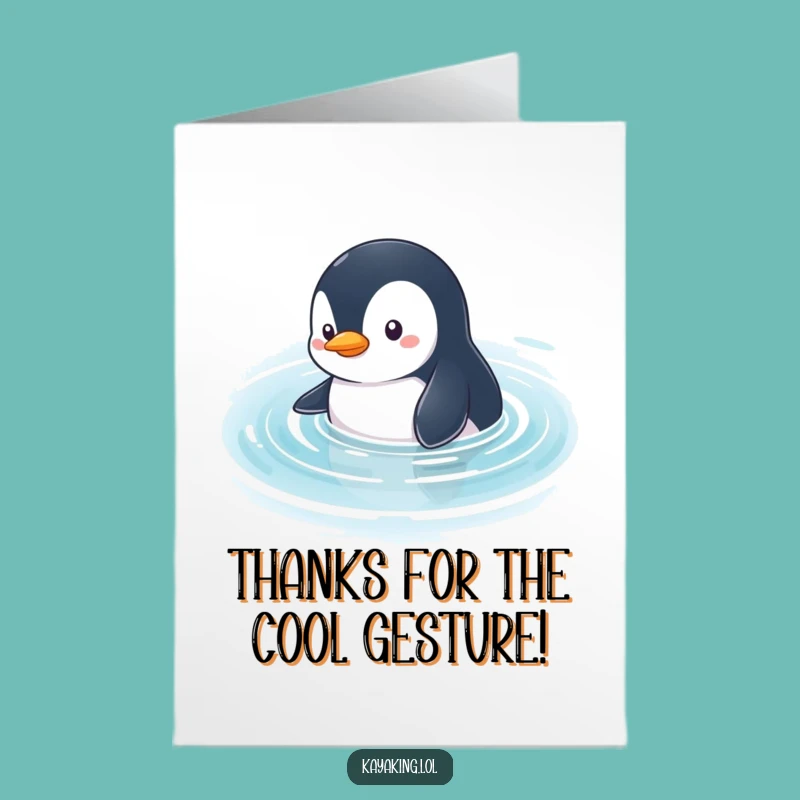 Free Printable Thank You Card: Penguin Glide Thanks - Humorous Downloadable