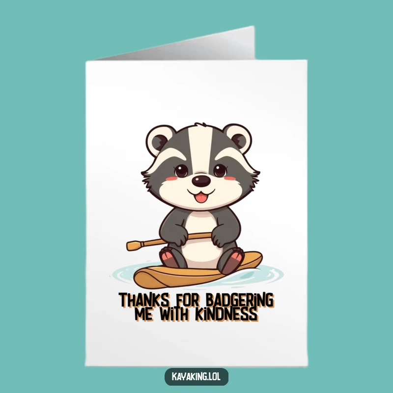 Free Printable Badger Thank You Card: Effortful Gratitude Downloadable Gift