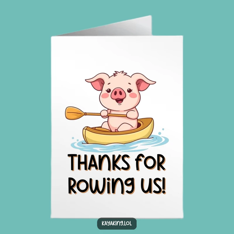 Free Printable Thank You Card: Paddling Pig, Wonderful DIY Gift!