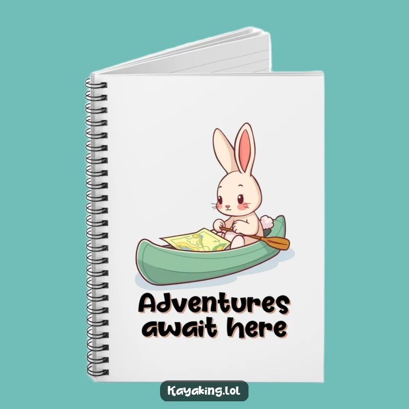 Funny Bunny Kayak Map Notebook: Curious Journal, Perfect Gift for Writers